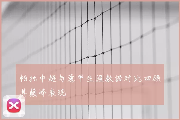 帕托中超与意甲生涯数据对比回顾其巅峰表现